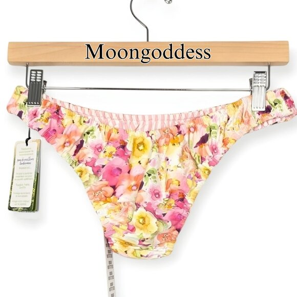 VDM Bikini Bottoms M | Reversible Candy Stripe + Floral | Softcore Swim NWT - Picture 2 of 6